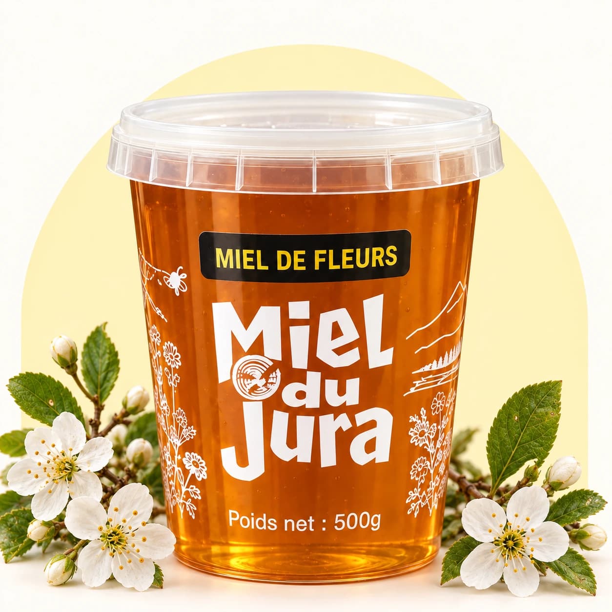 Un pot de miel toutes fleurs de Guyon Apiculture